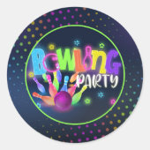 Rond Sticker pour la fête d'anniversaire de Bowling - N (Devant)