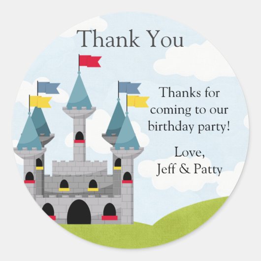 Rond Sticker pour la fête d'anniversaire de la princess (Devant)