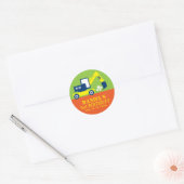 Rond Sticker pour la fête d'anniversaire de l'excavatri (Enveloppe)