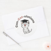 Rond Sticker pour la graduation de chats amusant (Enveloppe)