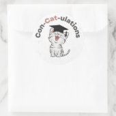 Rond Sticker pour la graduation de chats amusant (Sac)