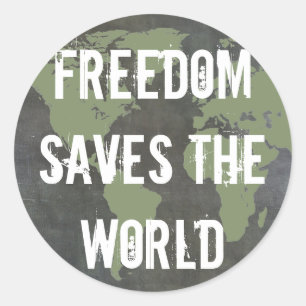 Rond Sticker pour la liberté dans le monde