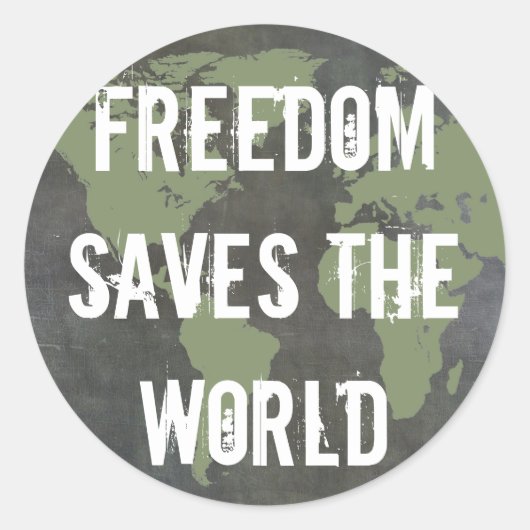 Rond Sticker pour la liberté dans le monde (Devant)