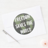 Rond Sticker pour la liberté dans le monde (Enveloppe)