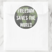 Rond Sticker pour la liberté dans le monde (Sac)