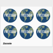 Rond Sticker pour la liberté dans le monde (Feuille)