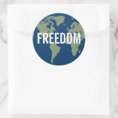 Rond Sticker pour la liberté dans le monde (Sac)