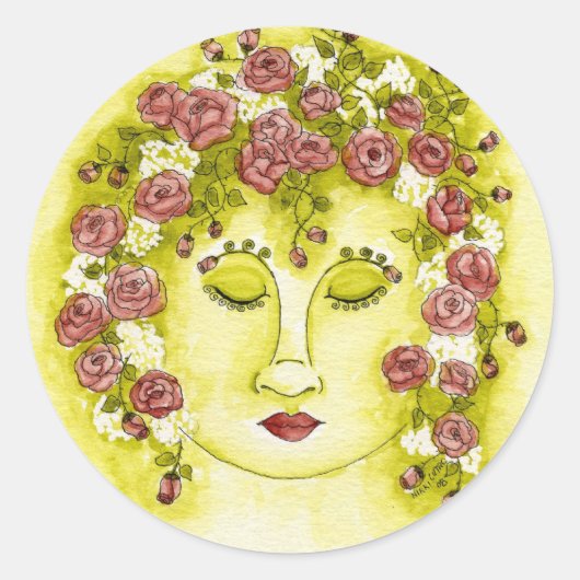 Rond Sticker pour la nymphe rose (Devant)