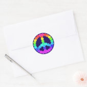 Rond Sticker pour la paix à fleurs arc-en-ciel (Enveloppe)