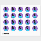 Rond Sticker pour la paix de la colombe noire (Feuille)