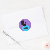 Rond Sticker pour la paix de la colombe noire (Enveloppe)