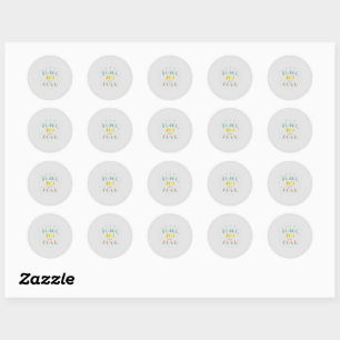 Rond Sticker pour la Paix Moderne Joie et Amour Typogra