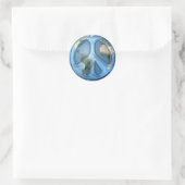 Rond Sticker pour la paix sur Terre (Sac)