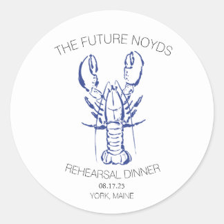 Rond Sticker pour la répétition Mariage du homard côtie