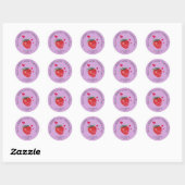 Rond Sticker pour la Saint-Valentin aux fraises sucrées (Feuille)