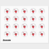 Rond Sticker pour la Saint-Valentin aux fraises sucrées (Feuille)