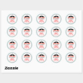 Rond Sticker pour la Saint-Valentin des enfants Mustach (Feuille)