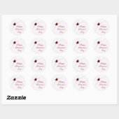 Rond Sticker pour la Saint Valentin Ruby Pink (Feuille)