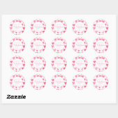 Rond Sticker pour la Saint-Valentin, Sticker pour le co (Feuille)