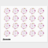 Rond Sticker pour la Saint-Valentin, Sticker pour le co (Feuille)