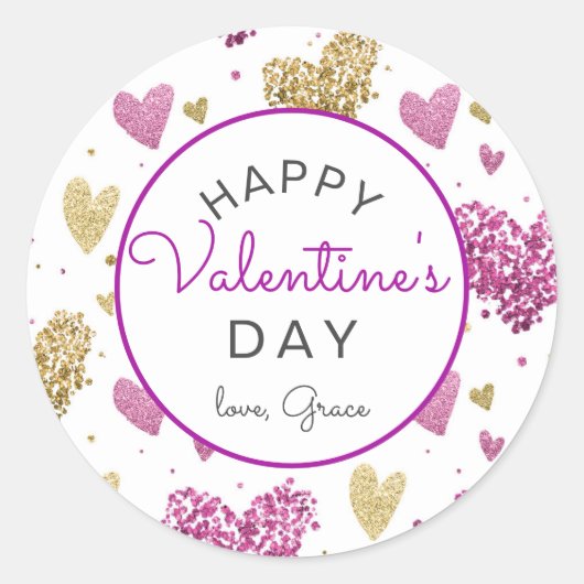 Rond Sticker pour la Saint-Valentin, Sticker pour le co (Devant)