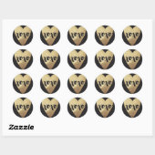 Rond Sticker pour la Saint Valentin XOXO Gilded - Noir (Feuille)