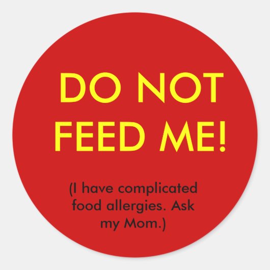 Rond Sticker pour la sécurité anti-allergie des enfants (Devant)