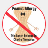Rond Sticker pour l'allergie aux arachides (Devant)
