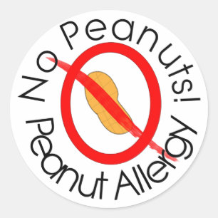 Rond Sticker pour l'allergie aux arachides Pas de cacah