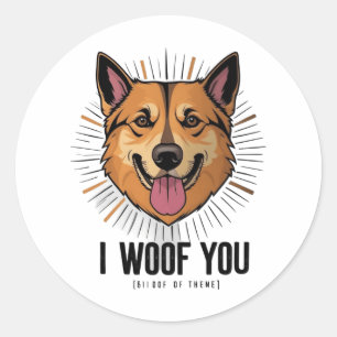 Rond Sticker pour l'amour du chien