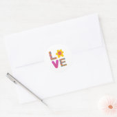 Rond Sticker pour l'amour pour la Saint-Valentin (Enveloppe)