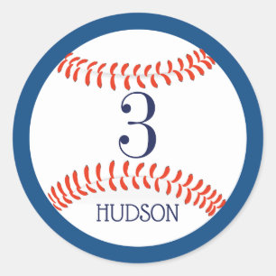 Rond Sticker pour l'anniversaire de baseball pour enfan