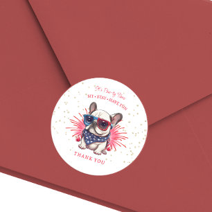 Rond Sticker pour l'anniversaire de Chien : Pawty