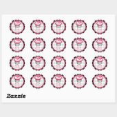 Rond Sticker pour l'anniversaire de Cupcake rose - Jacq (Feuille)