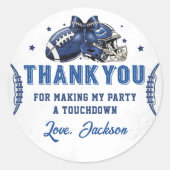 Rond Sticker pour l'anniversaire de football (Devant)