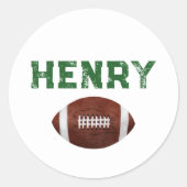 Rond Sticker pour l'anniversaire de football (Devant)