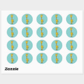 Rond Sticker pour l'anniversaire de la Giraffe (Feuille)