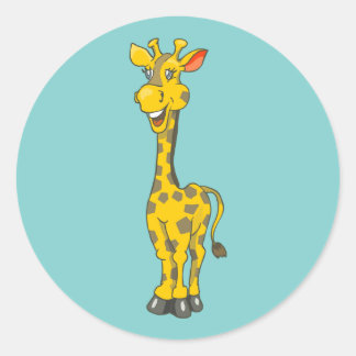 Rond Sticker pour l'anniversaire de la Giraffe