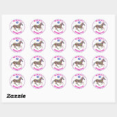 Rond Sticker pour l'anniversaire de la licorne (Feuille)