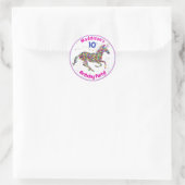 Rond Sticker pour l'anniversaire de la licorne (Sac)
