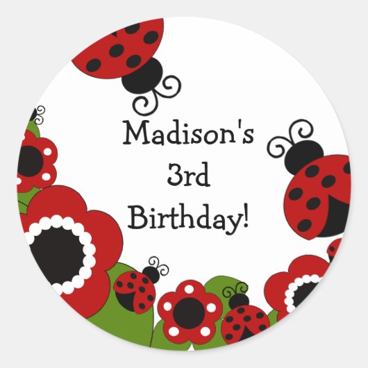Rond Sticker pour l'anniversaire de Ladybug (Devant)