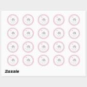 Rond Sticker pour l'anniversaire de l'éléphant doux (Feuille)