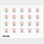 Rond Sticker pour l'anniversaire de l'ours en peluche - (Feuille)