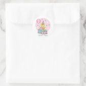 Rond Sticker pour l'anniversaire de l'ours en peluche - (Sac)
