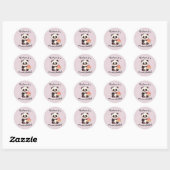 Rond Sticker pour l'anniversaire de Panda (Feuille)