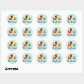 Rond Sticker pour l'anniversaire des chiots (Feuille)
