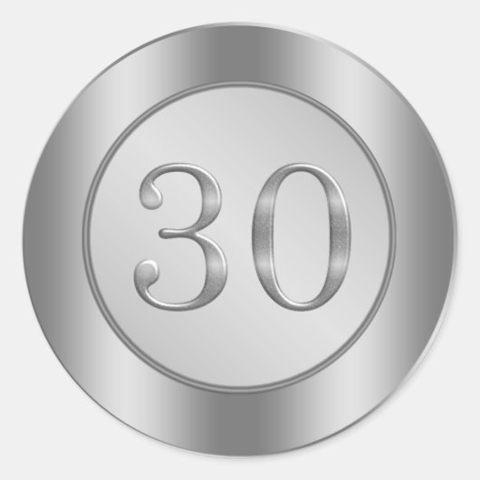 Rond Sticker pour l'anniversaire du 30e Mariage, effet (Devant)