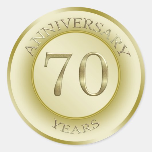 Rond Sticker pour l'anniversaire du 70e Mariage (Devant)