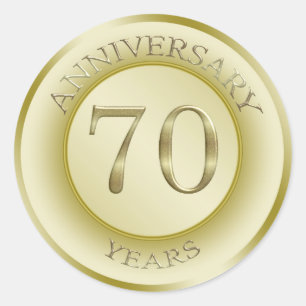 Rond Sticker pour l'anniversaire du 70e Mariage