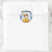 Rond Sticker pour l'anniversaire du garçon (Sac)